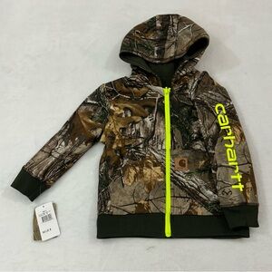 Carhartt Realtree Woodland & Olive Reversible Full Zip Hoodie Sweatshirt Youth 4